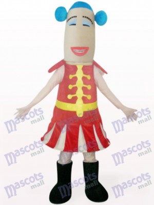 Red Woman Cartoon Mascot Costume
