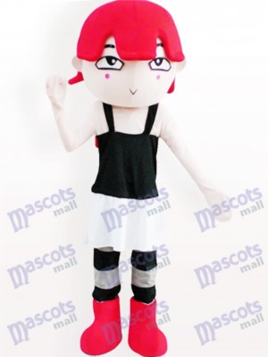 Red Haired Girl Cartoon Adult Mascot Costume
