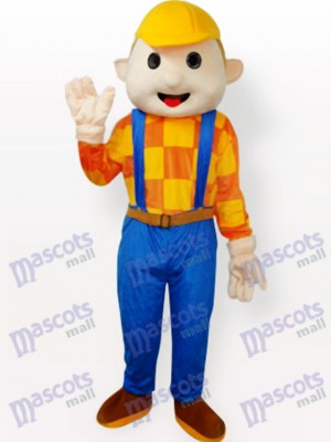 Yellow Hat Boy Cartoon Adult Mascot Costume