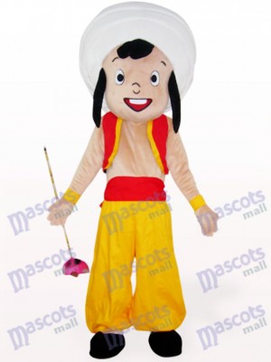 Yellow Arab Boy Cartoon Mascot Costume
