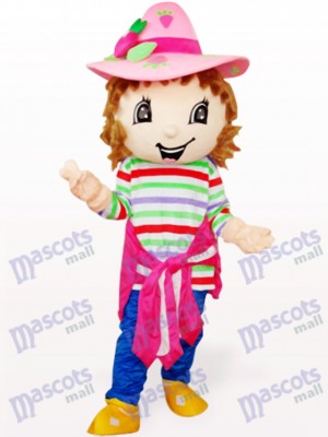 Lovely Colorful Strawberry Shortcake Girl Adult Mascot Costume