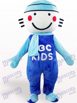 Blue Round Head Doll Cartoon Adult Mascot Costume