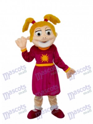 Laughing Girl Mascot Adult Costume Cartoon People  