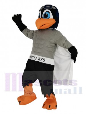 Skyhawk with White Cloak Mascot Costume