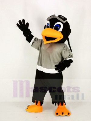 Skyhawk with Gray T-shirt Mascot Costume College