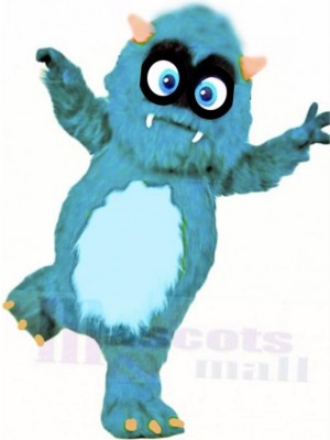 Fluffy Blue Monster Mascot Costume