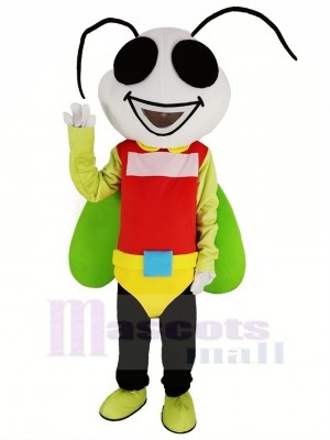 White Head Firefly Mascot Costume Insect
