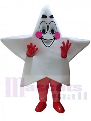 Smiley White Star Mascot Costume For Adults Mascot Heads