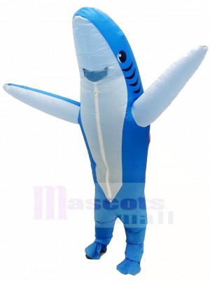 Blue Shark Inflatable Halloween Xmas Blow Up Costumes for Adults