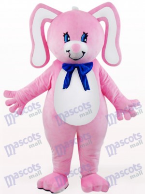 Easter Pink Rabbit With Floral Ears Animal Mascot Costume