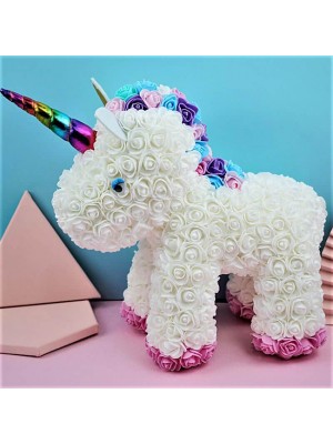 White Rose Unicorn Flower Unicorn Best Gift for Mother's Day, Valentine's Day, Anniversary, Weddings and Birthday