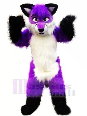 Purple Wolf Husky Mascot Costumes Cartoon