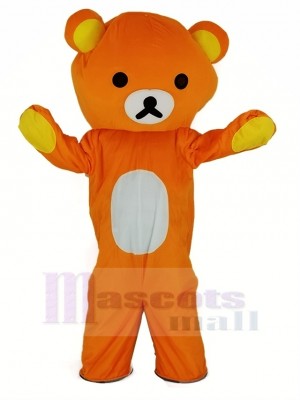 Orange Japanese Cartoon Rilakkuma Bear Mascot Costume