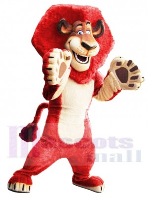 Red Alex The Lion Mascot Costume Animal