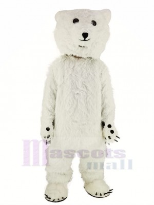 White Fluffy Polar Bear Mascot Costume