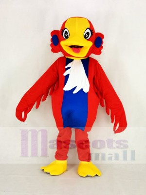 Yellow Head Red Swan Bird Mascot Costume School	