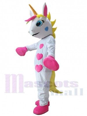 White Unicorn Mascot Costume For Adults Mascot Heads