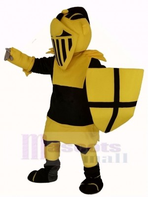 Black and Yellow Knight Mascot Costume People