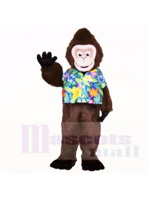 Summer Gorilla with Flower Color Shirt Mascot Costumes Cartoon