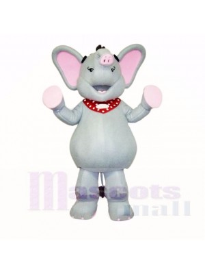 Grey and Pink Elephant Mascot Costumes Cartoon