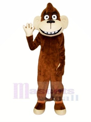 Happy Brown Monkey Mascot Costumes Cartoon