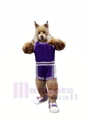 School Bobcat in Suit Mascot Costumes Cartoon