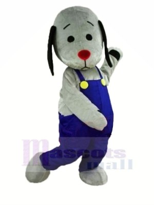 Grey Dog with Red Nose Mascot Costumes Animal	