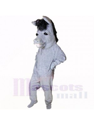 Smiling Grey Donkey Mascot Costumes Cartoon