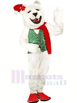 Holiday Polar Bear Mascot Costumes Cartoon