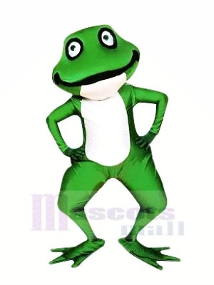 Realistic Green Frog Mascot Costumes Cartoon