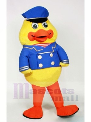Papa Duck with Blue Hat Mascot Costumes Cartoon	