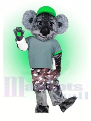 Koala with Green Hat Mascot Costumes Animal