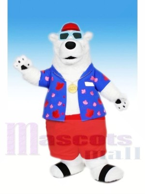 Cool Polar Bear with Glasses Mascot Costumes Animal	