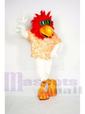 Cool Rooster with Red Hair Mascot Costumes Animal