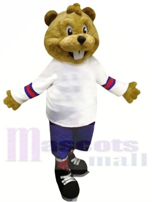 Brown Beaver with Suit Mascot Costumes Animal