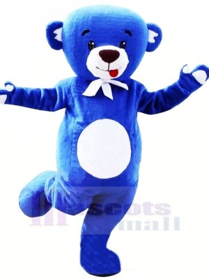 Happy Blue Bear Mascot Costumes Cartoon
