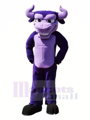 Power Purple Bull Mascot Costumes Cartoon