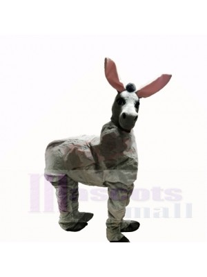 Cute Grey Two Person Donkey Mascot Costumes Cartoon