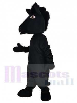 Black Power Mustang Horse Mascot Costume Animal