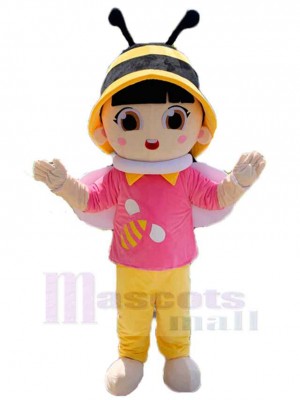 Cute Bee Girl Mascot Costume People