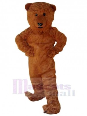 Long Fur Brown Bear Mascot Costume For Adults Mascot Heads