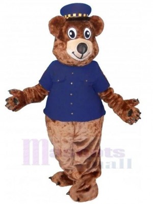 Bear in Blue Uniform Mascot Costume For Adults Mascot Heads