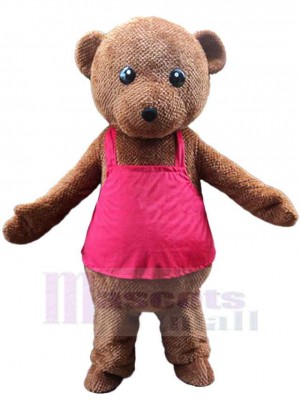Bear with Red Dress Mascot Costume For Adults Mascot Heads