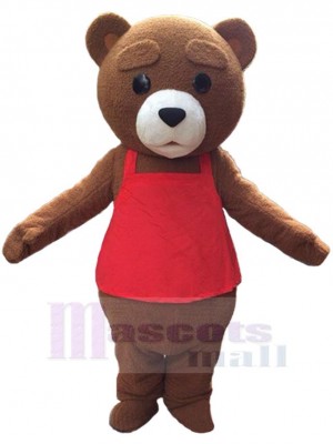 Bear with Red Vest Mascot Costume For Adults Mascot Heads