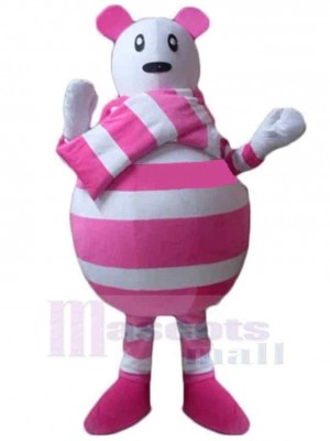 Pink and White Bear Mascot Costume For Adults Mascot Heads