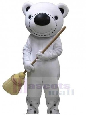 Cartoon White Bear Mascot Costume For Adults Mascot Heads
