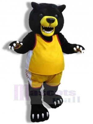 Yellow Vest Black Bear Mascot Costume For Adults Mascot Heads