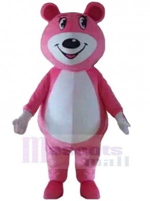Joyful Pink Bear Mascot Costume For Adults Mascot Heads