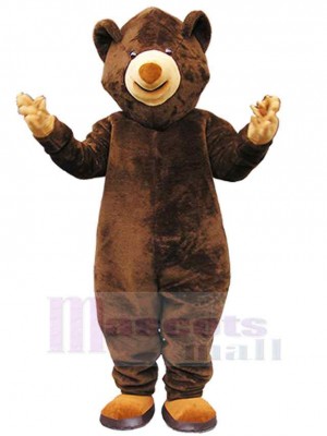 Friendly Plush Brown Bear Mascot Costume For Adults Mascot Heads