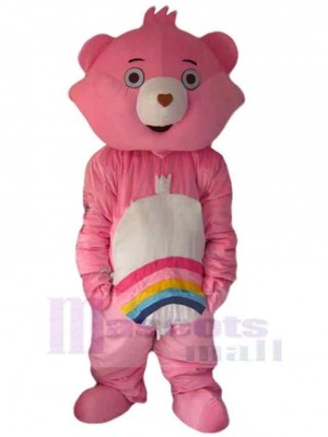 Pink Rainbow Bear Mascot Costume For Adults Mascot Heads